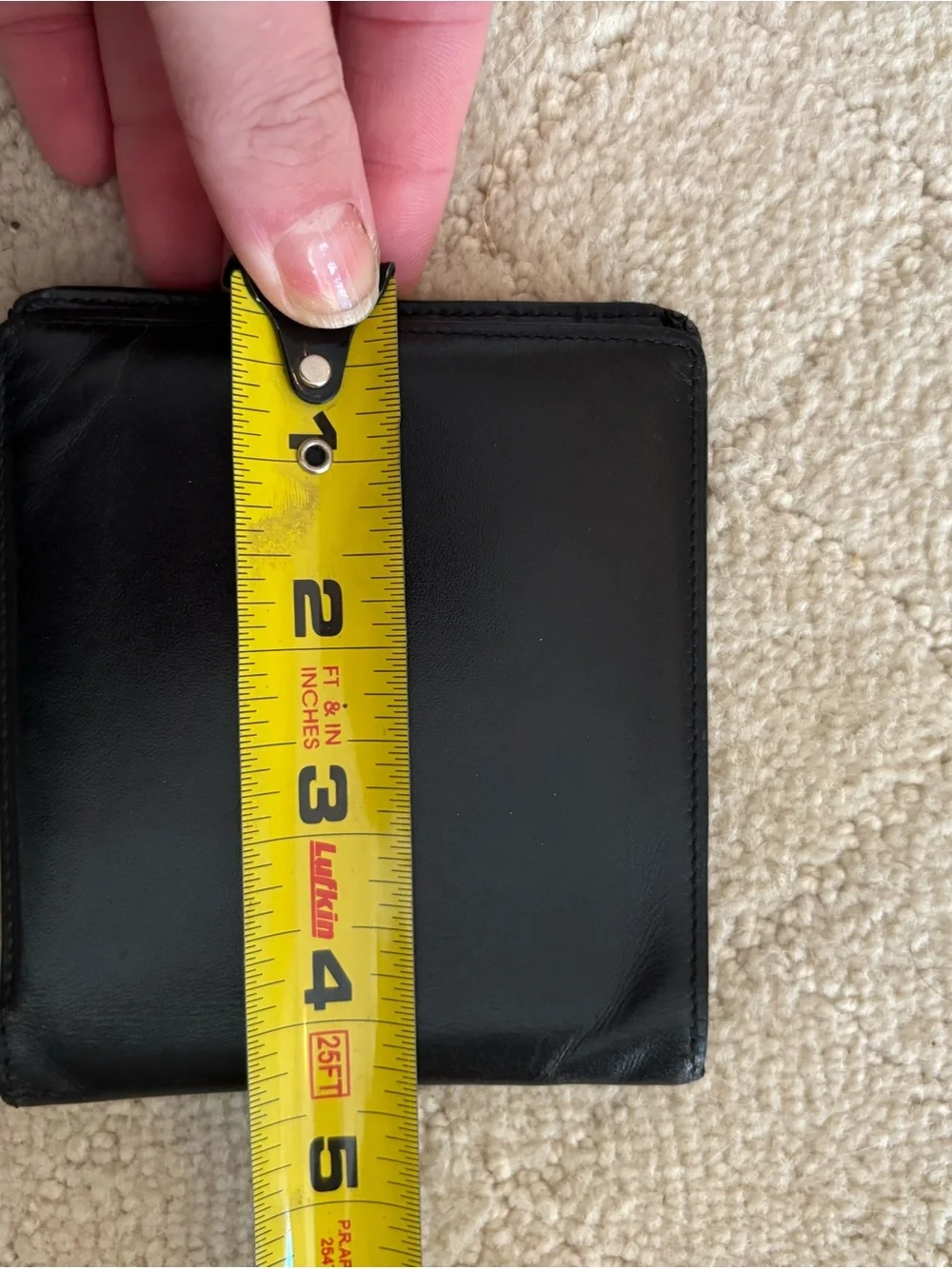 Cartier Black Leather Bi-Fold Card Holder with Gold Emblem